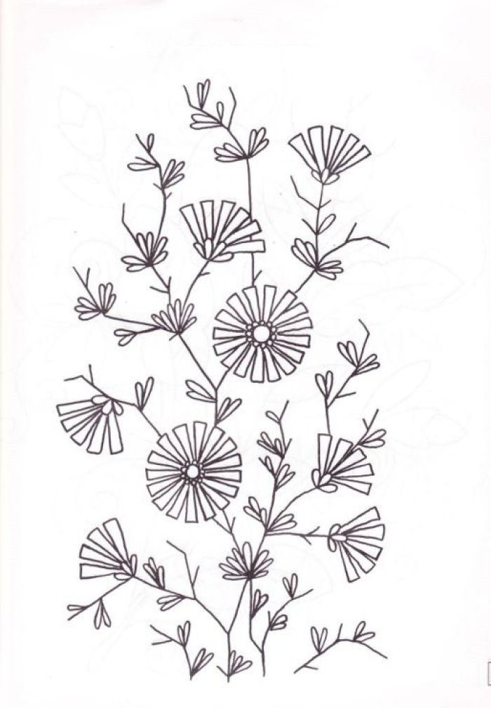 分享36款花草刺绣,附黑白线稿和刺绣针法,新手小白收藏练习咯