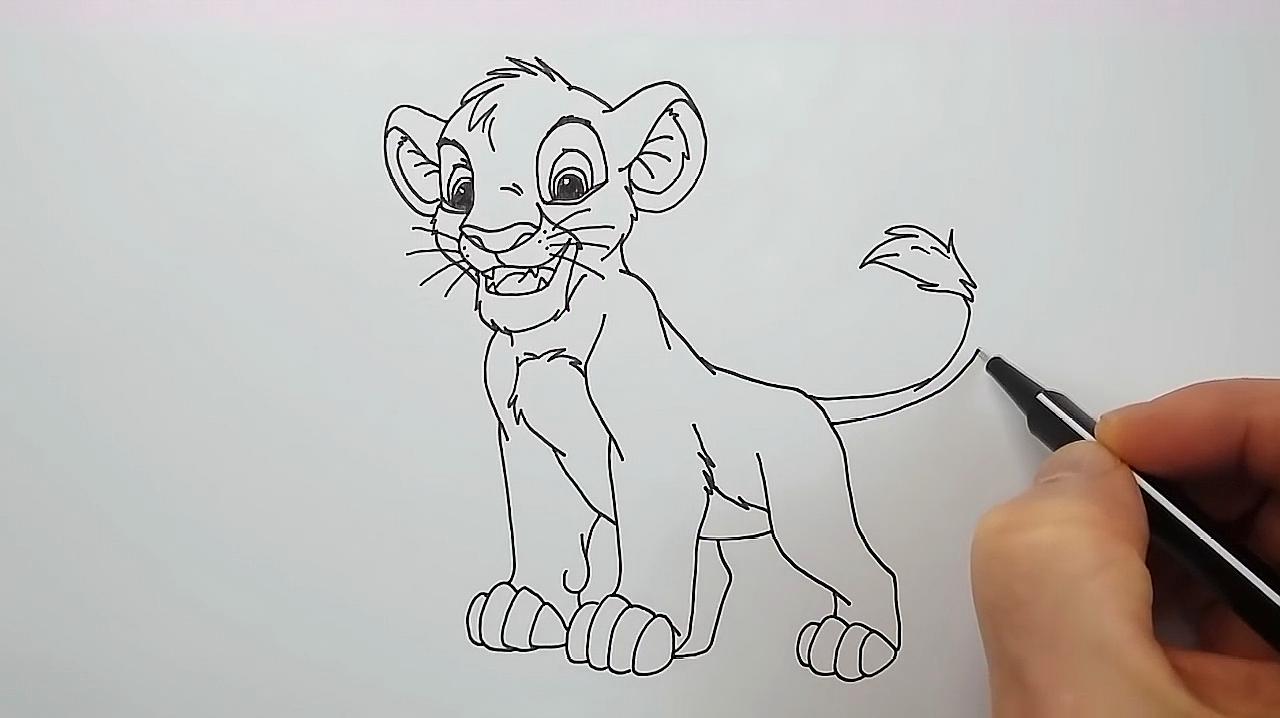 创意儿童简笔画狮子王,小朋友们的好朋友
