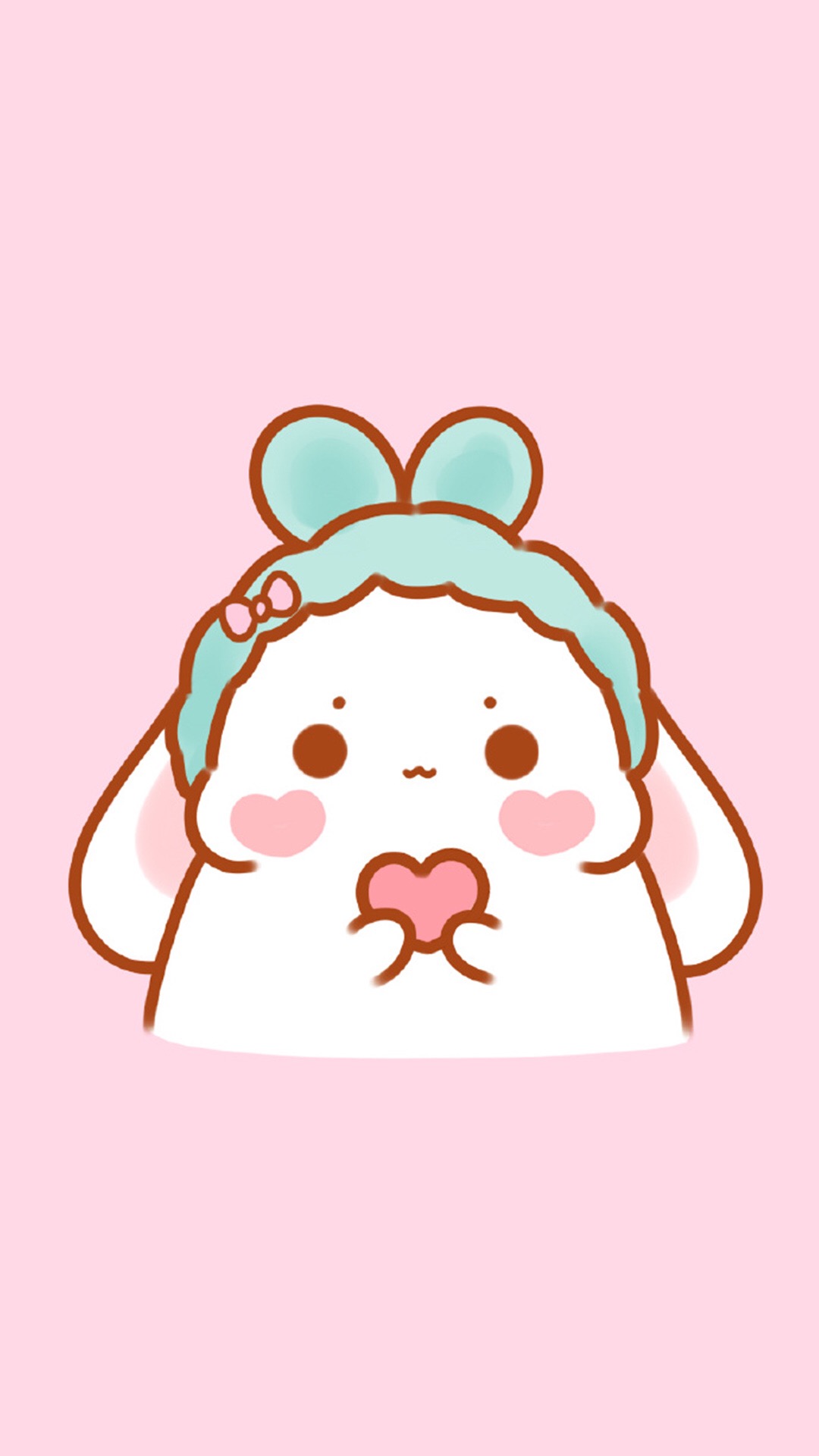 粉色萌萌卡通兔子手机壁纸图片,分辨率1080x1920