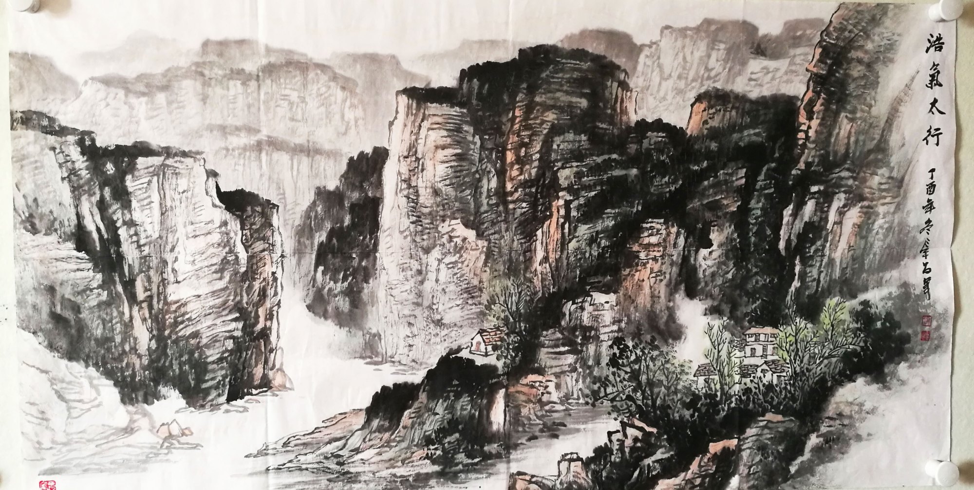 中国美协会员,国家一级美术师,著名画家庞奉昌太行山写生展