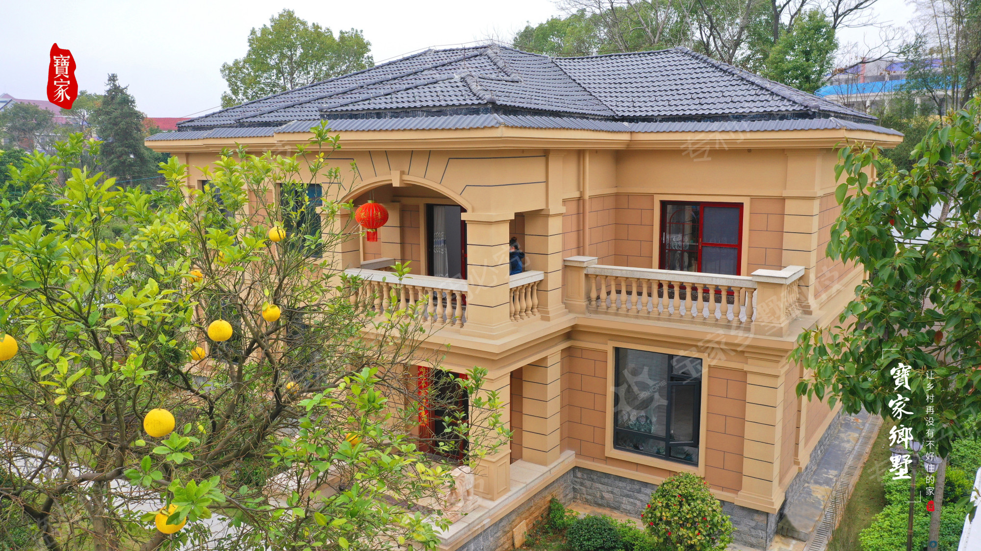 春天来了,看这组农村别墅航拍实景图,树木萦绕,超级治愈