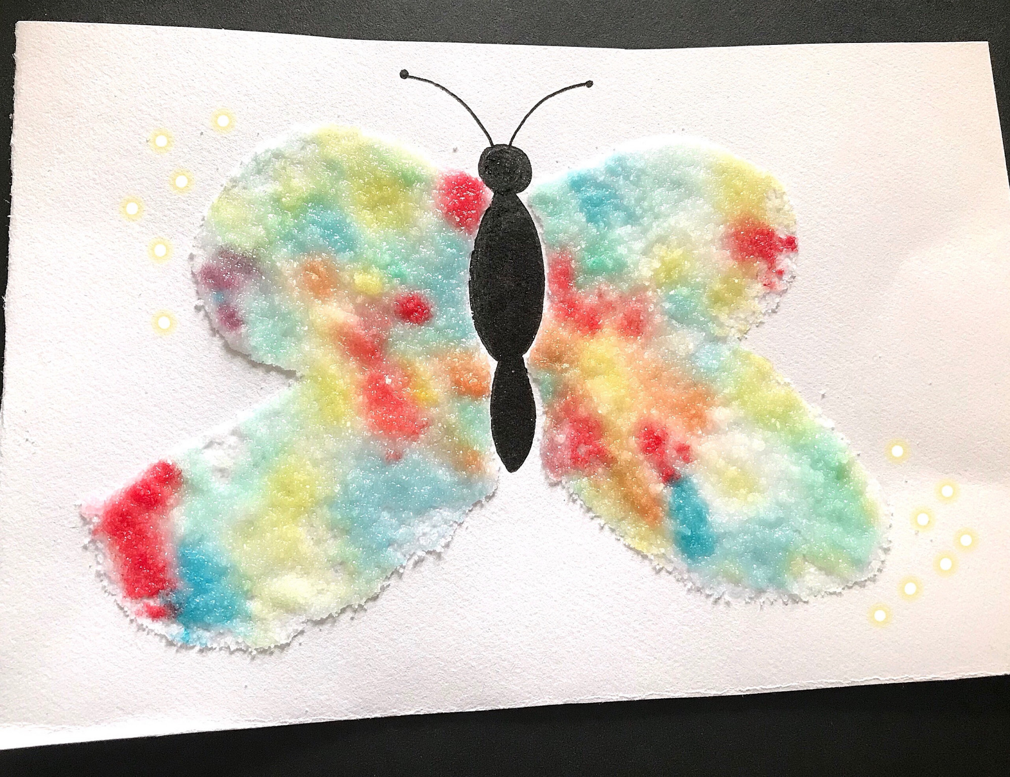 除了笔,盐也可以画蝴蝶