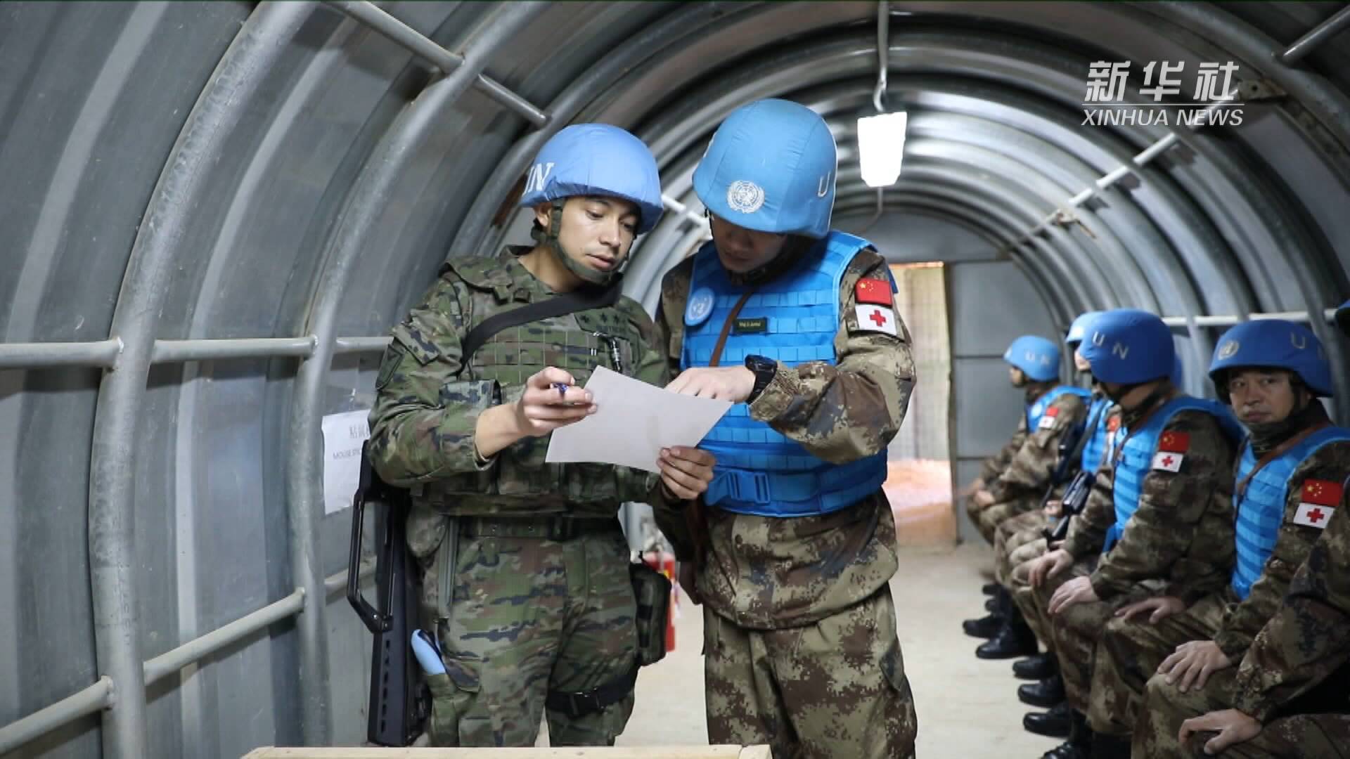 中国赴黎维和医疗队参加联黎蓝色豪猪防卫应急演练