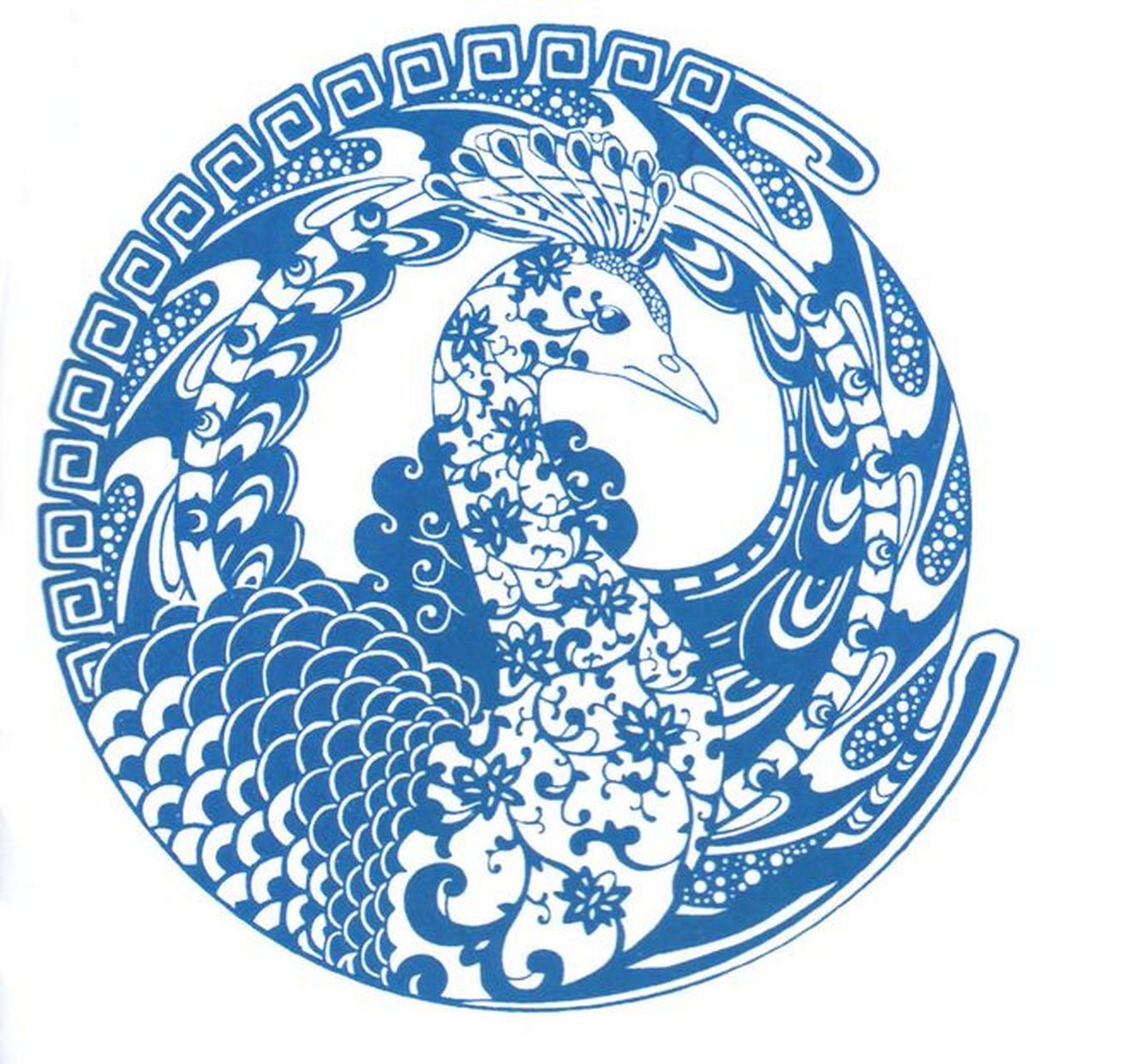 单色剪纸又叫"黑白剪纸",指在同一色别,同一色调的单色纸上进行剪镂
