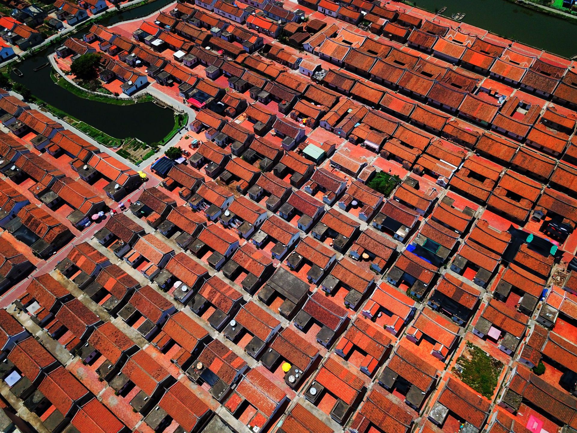 无人机航拍闽南第一村,漳州龙海埭美古村