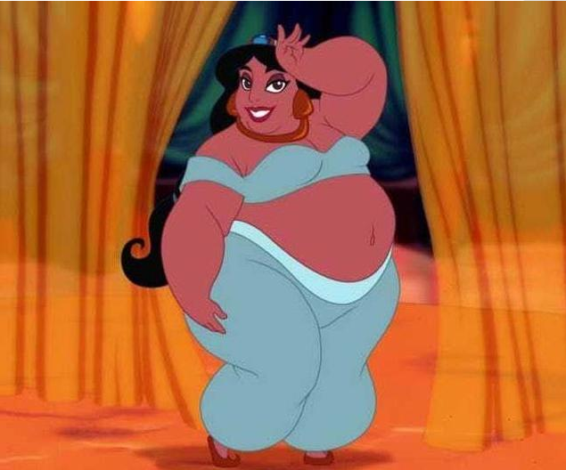 当迪士尼公主变胖后,白雪公主变大妈,灰姑娘不忍直视!