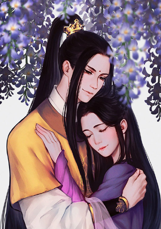 《魔道祖师》轩离唯美的壁纸,师姐喜服好美,水墨风看不腻!