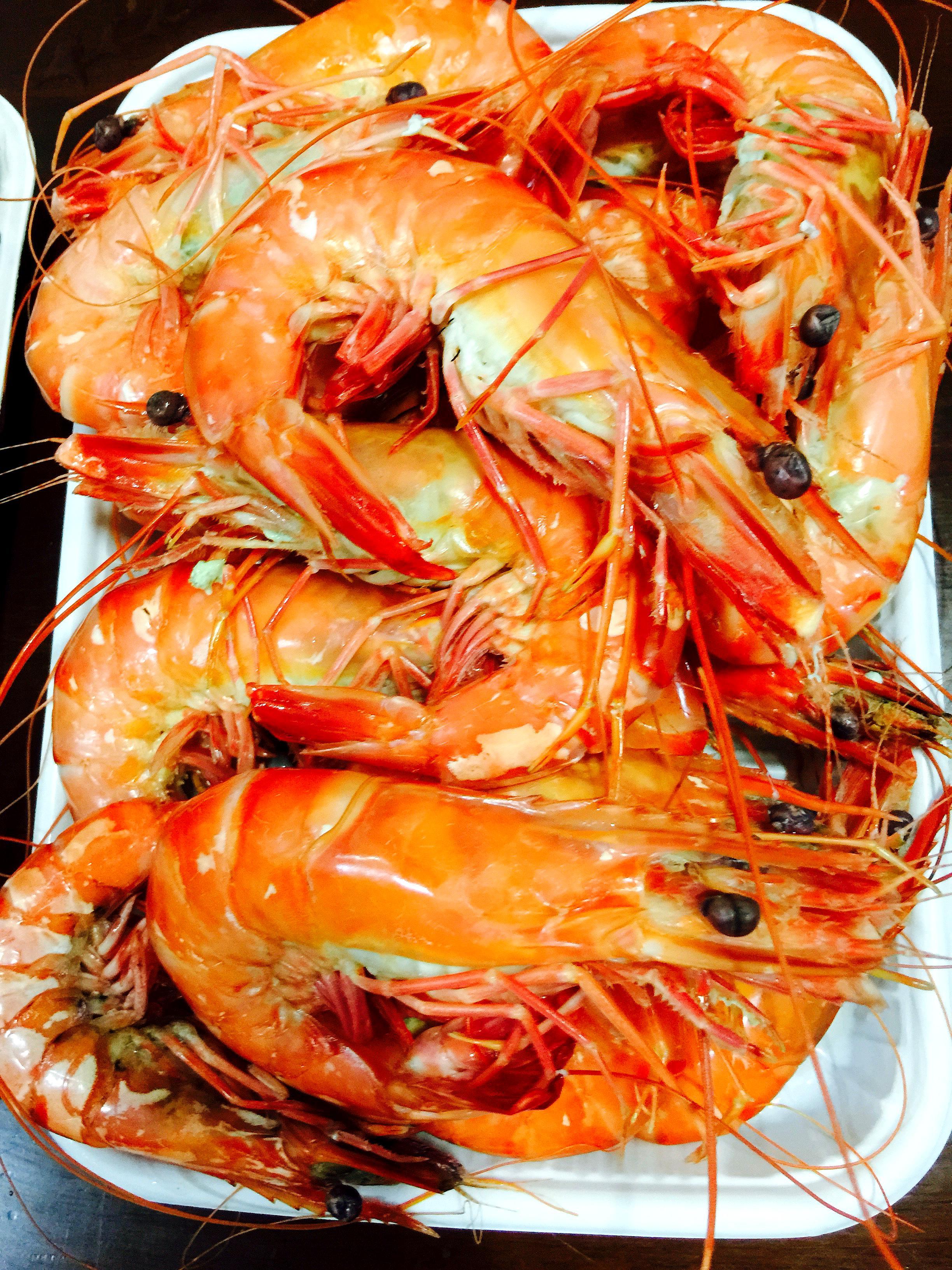 白灼九节虾,肉质鲜嫩,紧致q弹,沾上芥末酱油,舌尖上的味道