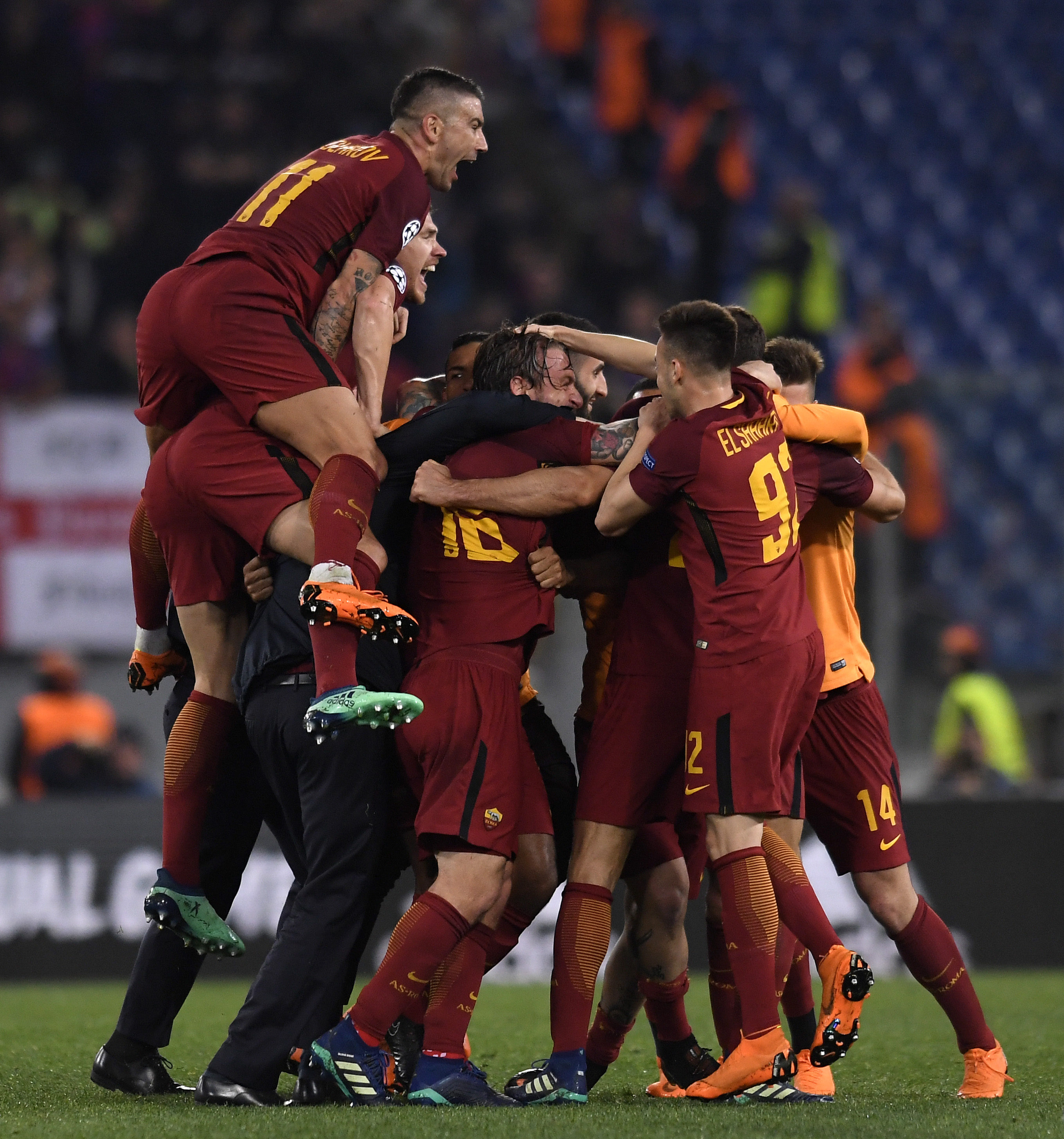 足球——欧冠:罗马淘汰巴萨晋级四强(1)