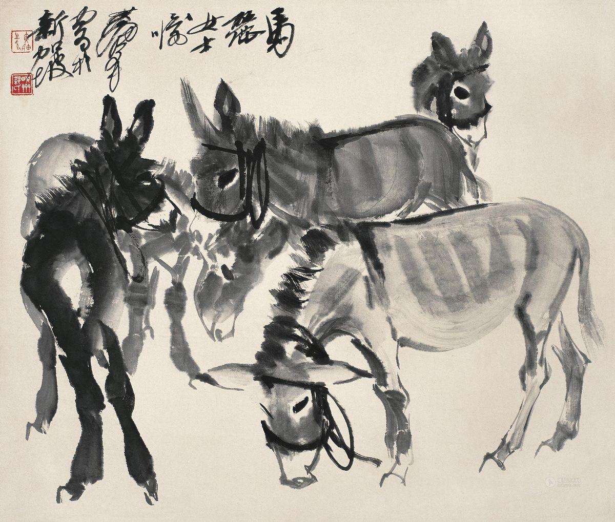 黄胄大师这幅作品,把鸡表现的淋漓尽致,小鸡千姿百态的表现出来,有几
