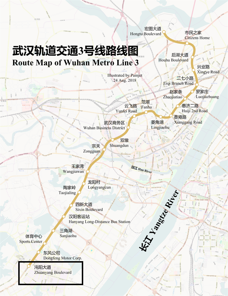 论武汉轨道交通3号线南延:要到武汉经济开发区,具体走向未定