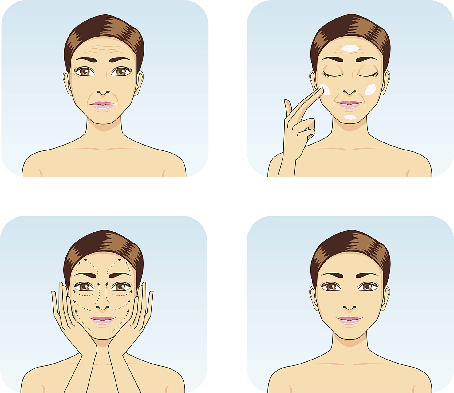 按摩是一种有效的改善抬头纹的方法.