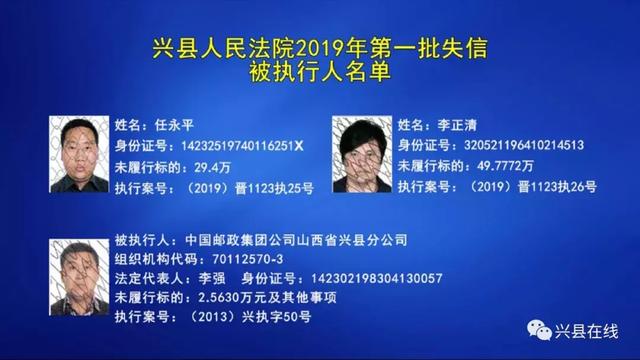 兴县27名"老赖"上榜