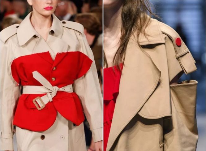 红色和卡其色搭配的时候,红色只要局部点缀一下就可以了.