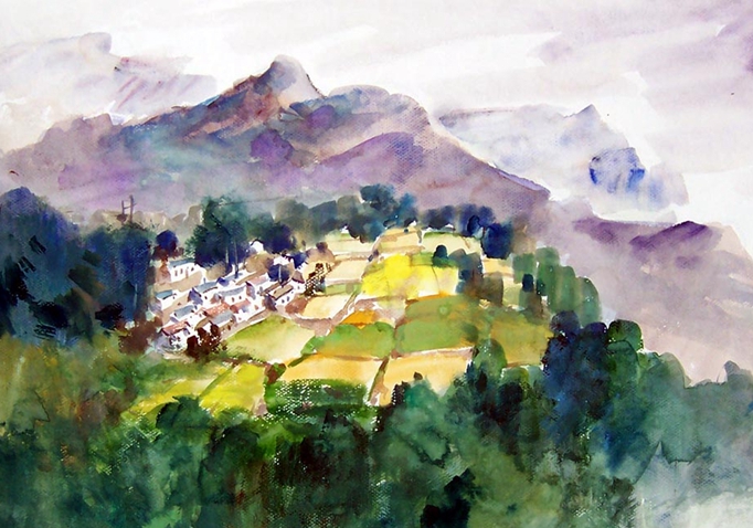 水彩画中"飞白"的运用,少一笔有感不足,多一点又嫌过头