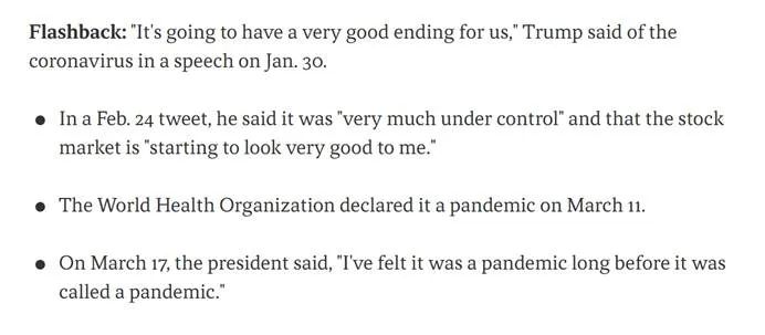 【推荐】白宫内部高官1月底就曾警告美国疫情，然而，遭轻视理由让人感叹