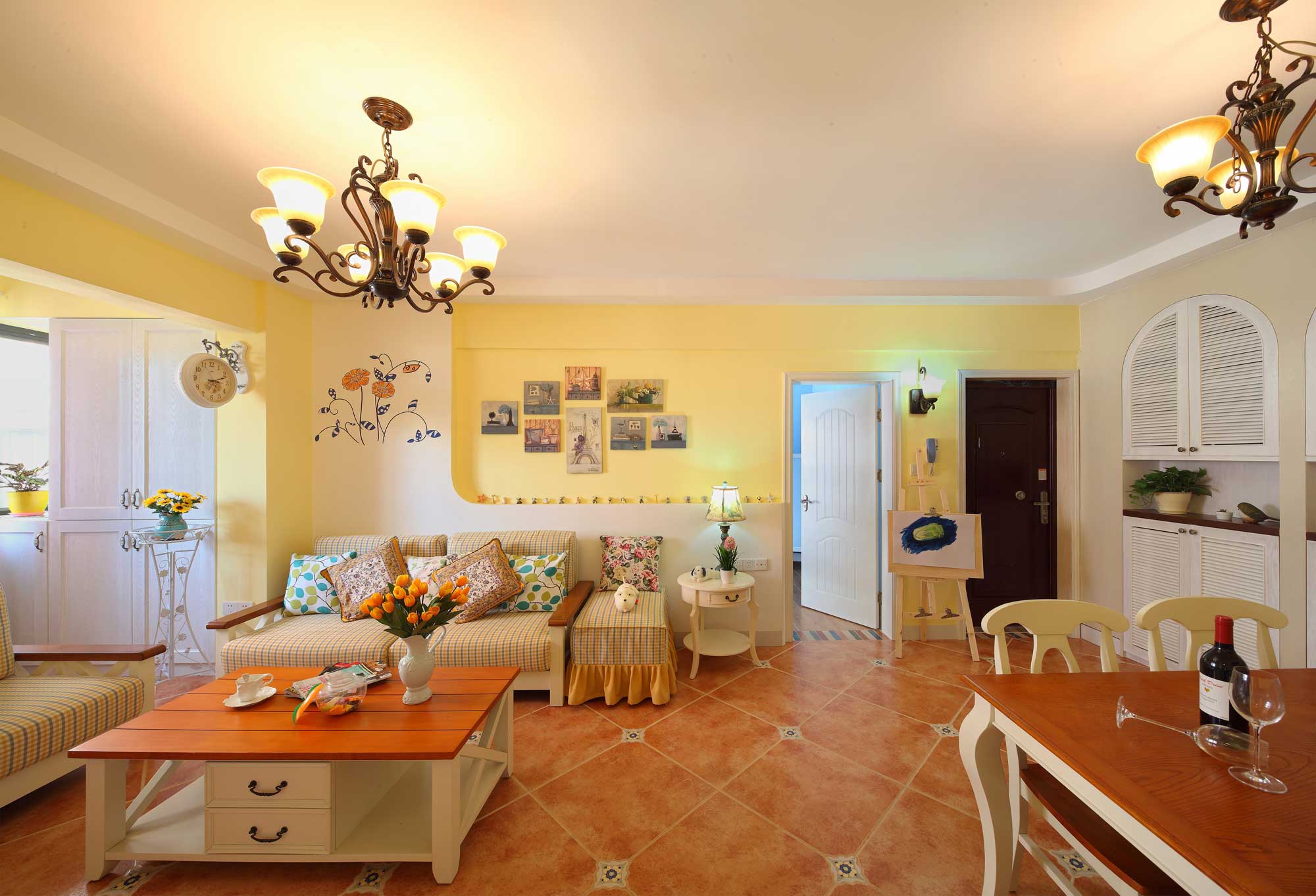 126平米的新房,地中海田园混搭风装修,每一处都饱含温馨与甜蜜