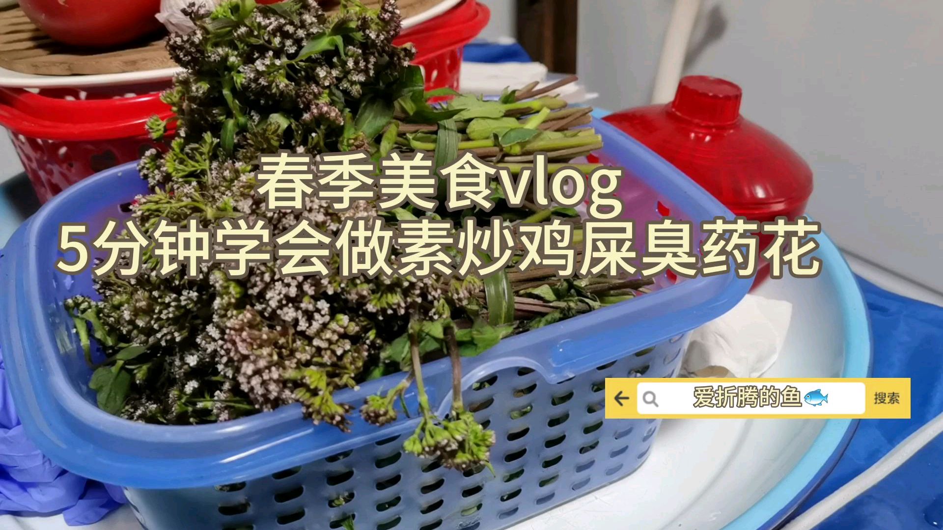 春节美食vlog,5分钟学会做素炒鸡屎臭药花