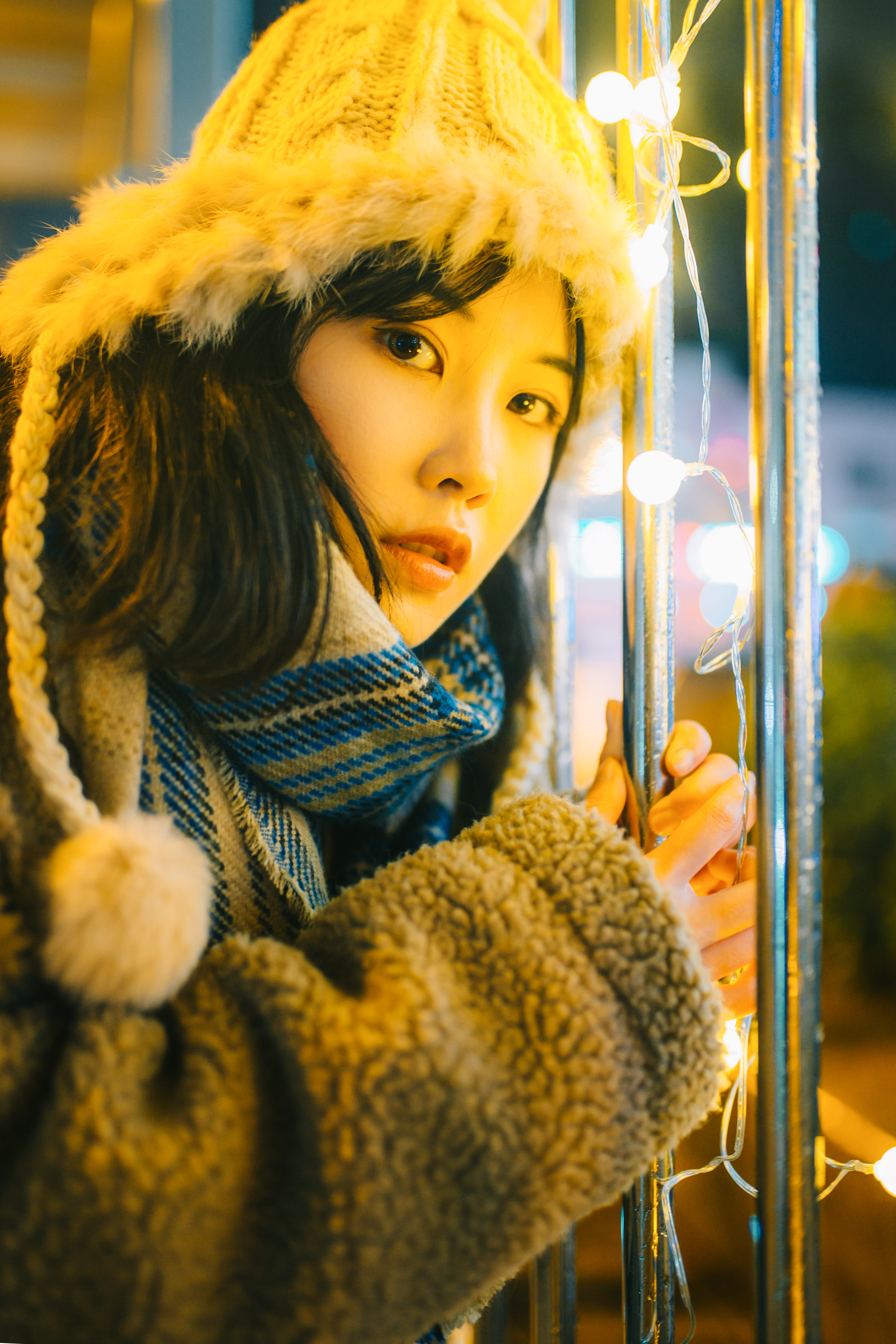 唯美冬季夜景人像