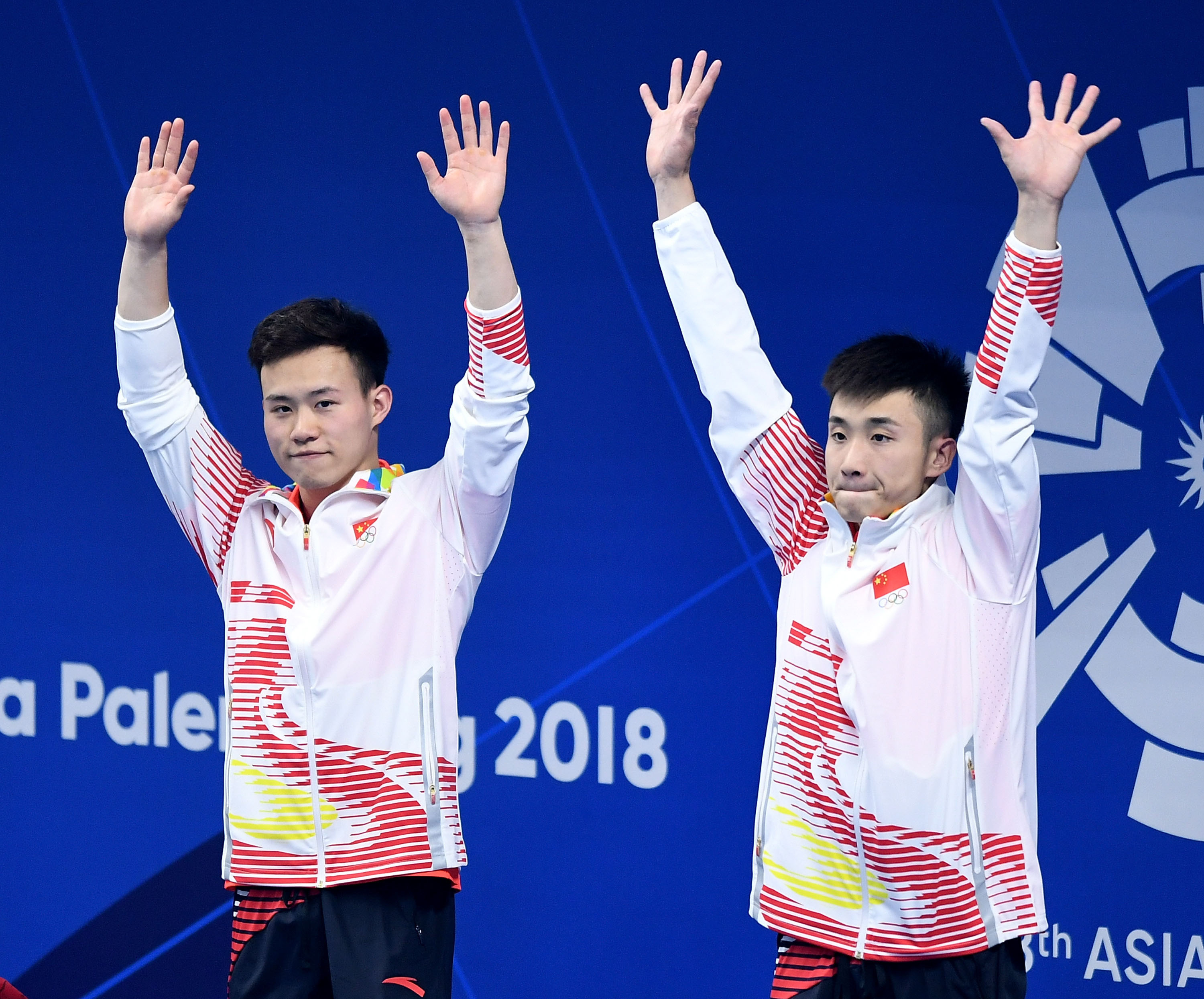 跳水——男子双人3米板颁奖仪式举行(1)