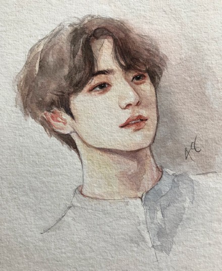 太养眼啦!一组超棒的水彩肖像作品,画里的小哥哥们也太帅了吧