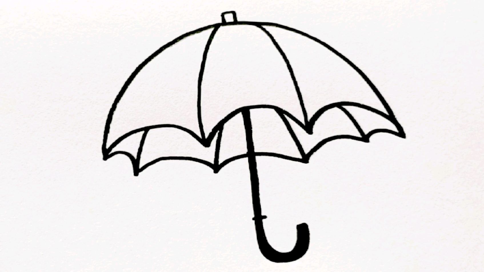 儿童简笔画,简单画雨伞