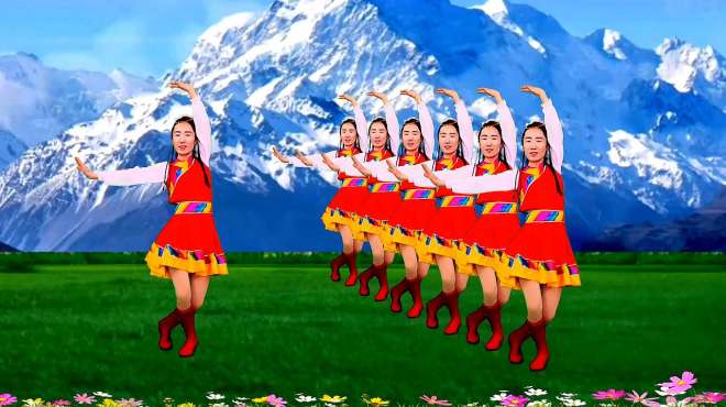 经典民歌广场舞《雪山阿佳》简单32步藏族舞附分解，3分钟学会