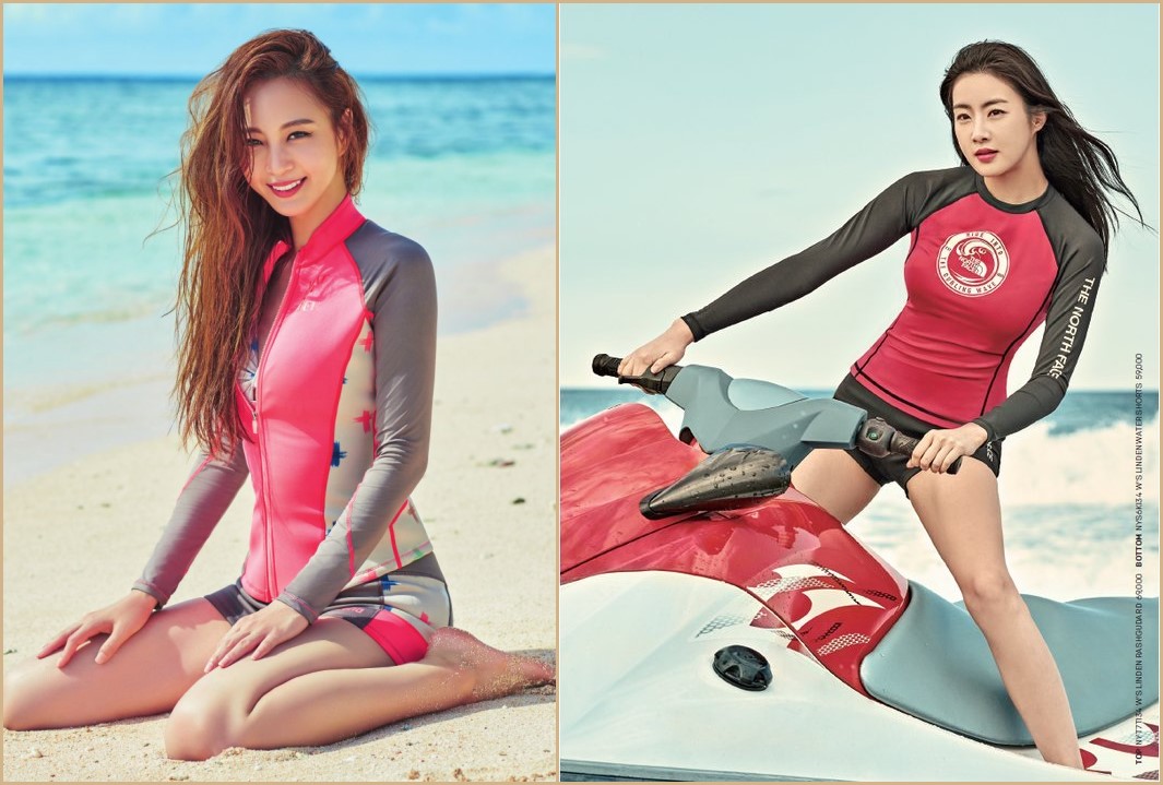 健身穿什么?韩艺瑟和姜素拉示范运动装,泳装