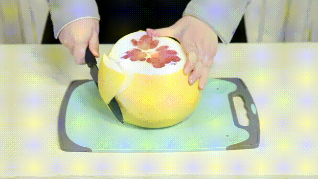 柚子摆盘切法图片