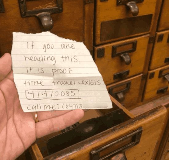 时间旅行? nasa科学家发现一张来自2085年的字条, 上面有1个电话号码