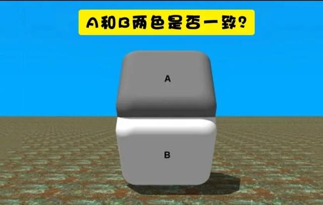 以下a,b两个面颜色是一样的吗?