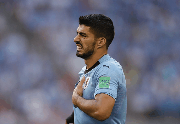 卡瓦尼苏亚雷斯进球,俄罗斯0:3惨败乌拉圭憾失头名出线机会