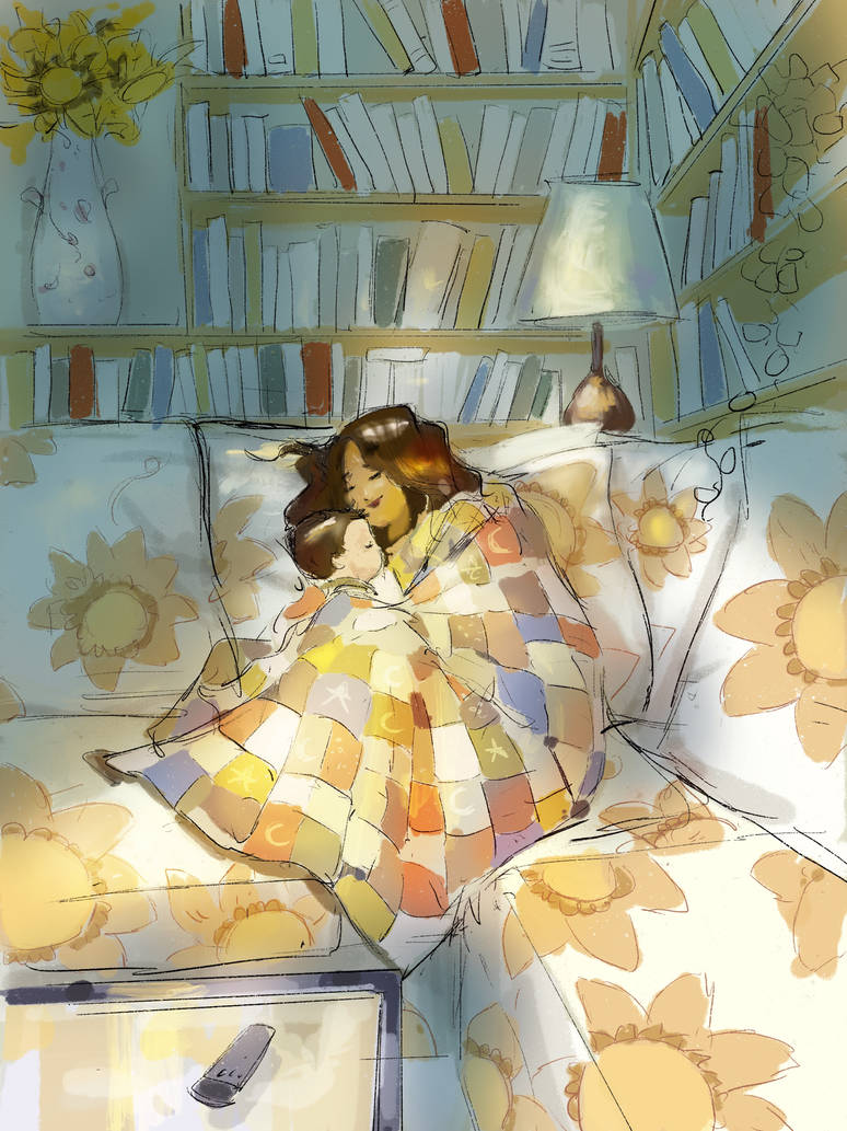 一组给人以暖意的插画,充满温馨和快乐