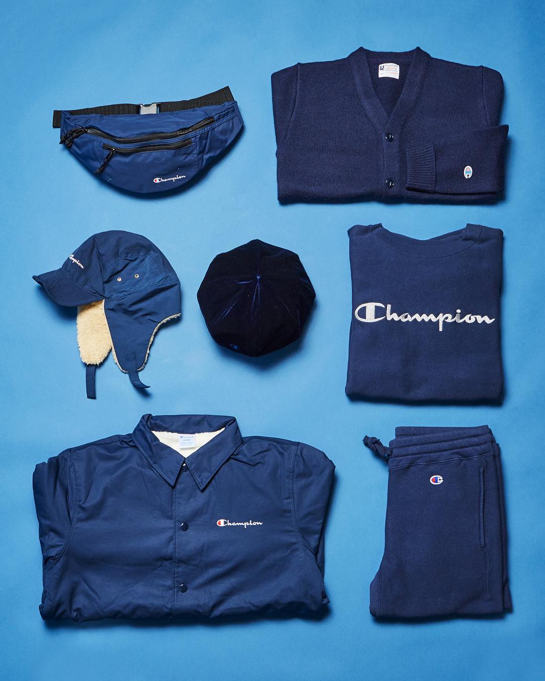 champion冬日navy styling!深蓝色系单品齐发售!