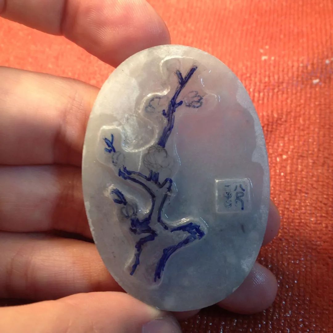 玉雕自学记录之翡翠梅花素牌