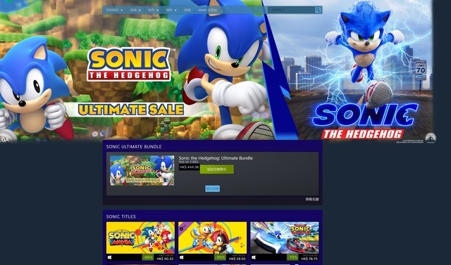 电影热卖 steam《索尼克》游戏促销