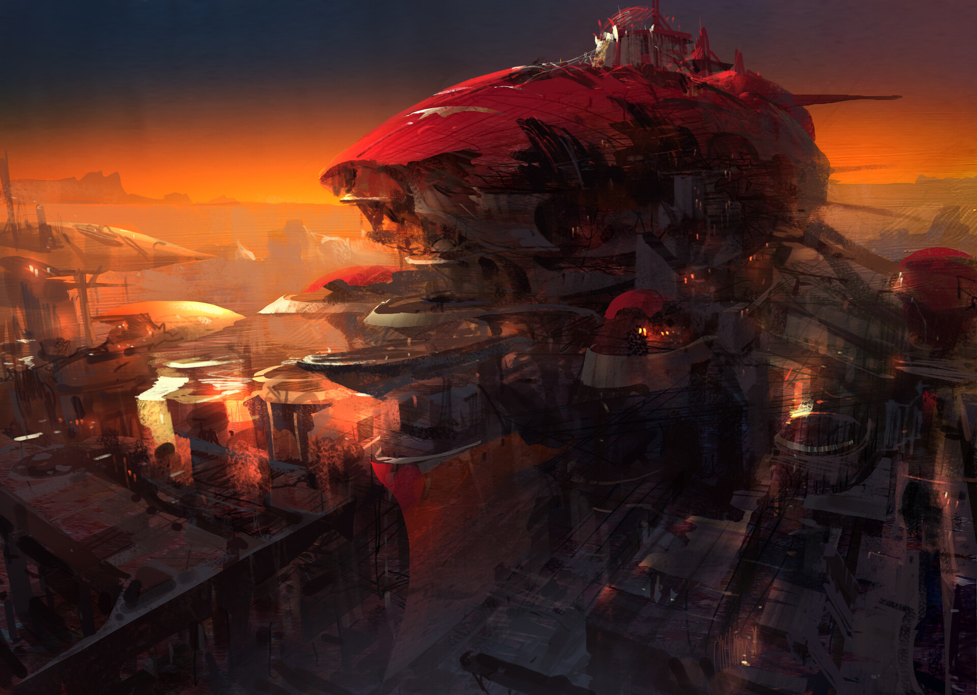 韩国场景绘画大佬一组超震撼的场景插画作品!颇有油画般的艺术感