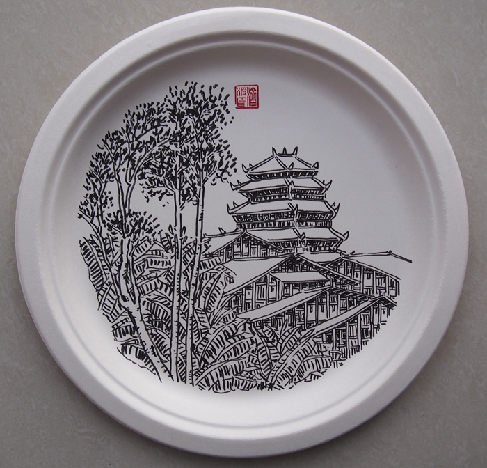 数学老师的纸碟画!学校要求老师开一门兴趣课,数学老师教画画