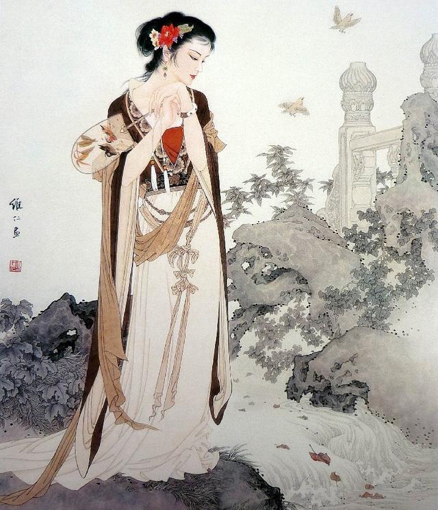 婀娜多姿——著名画家项维仁笔下的工笔重彩仕女画
