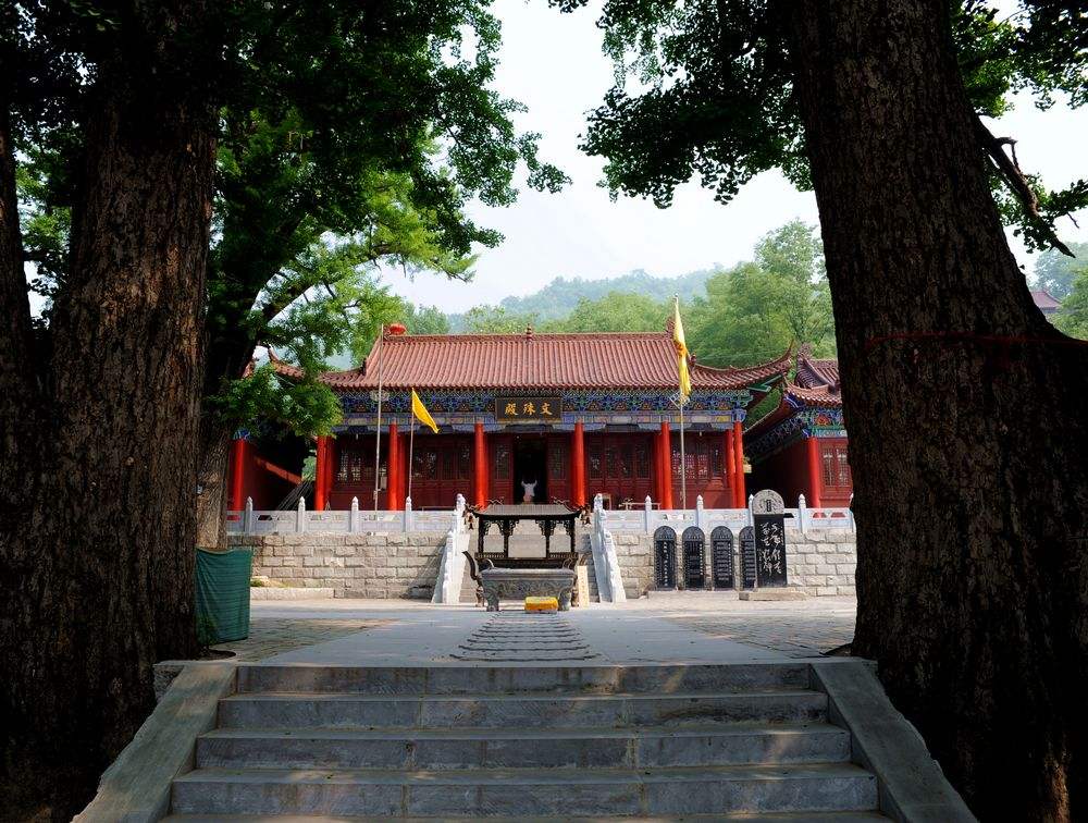 平顶山文殊寺真实风景照,佛教文化气息浓厚,寺中古树被称活化石