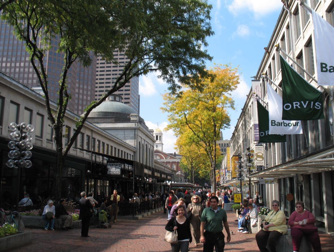 旅游:漫步美国波士顿昆西市场游玩购物 观光购物美食的天堂