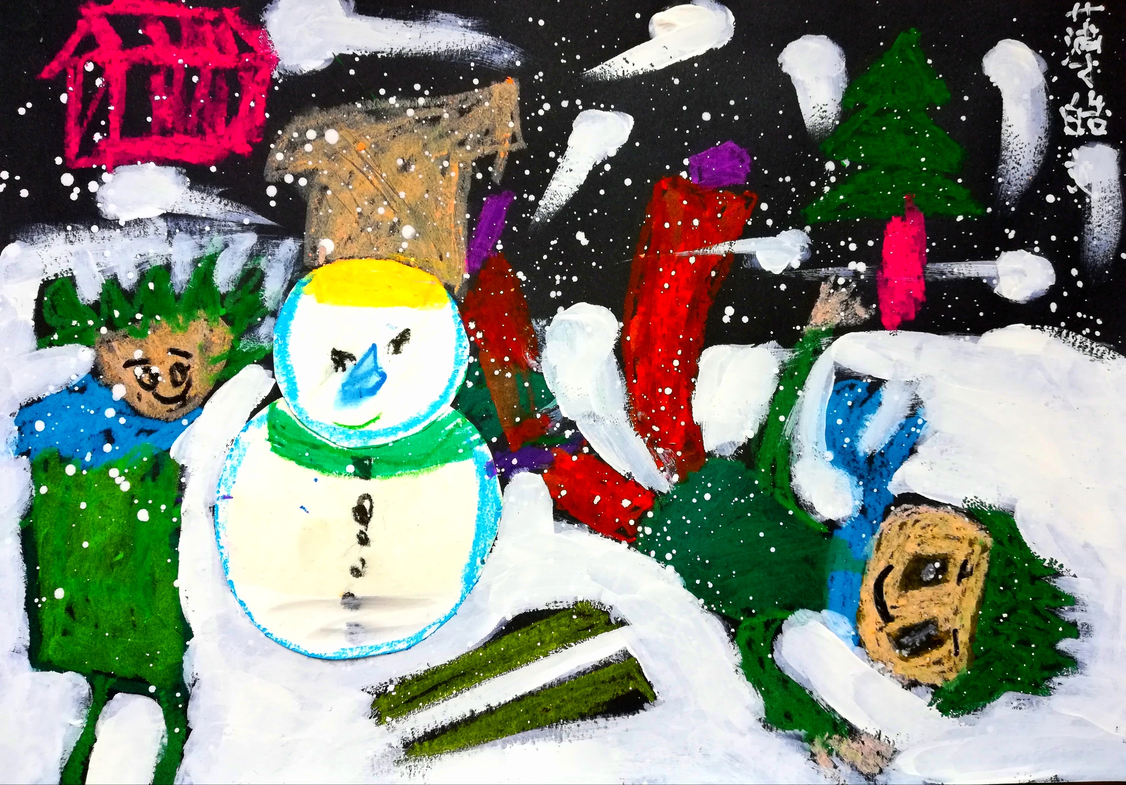 冰天雪地里的小雪人|少儿美术创意课题分享