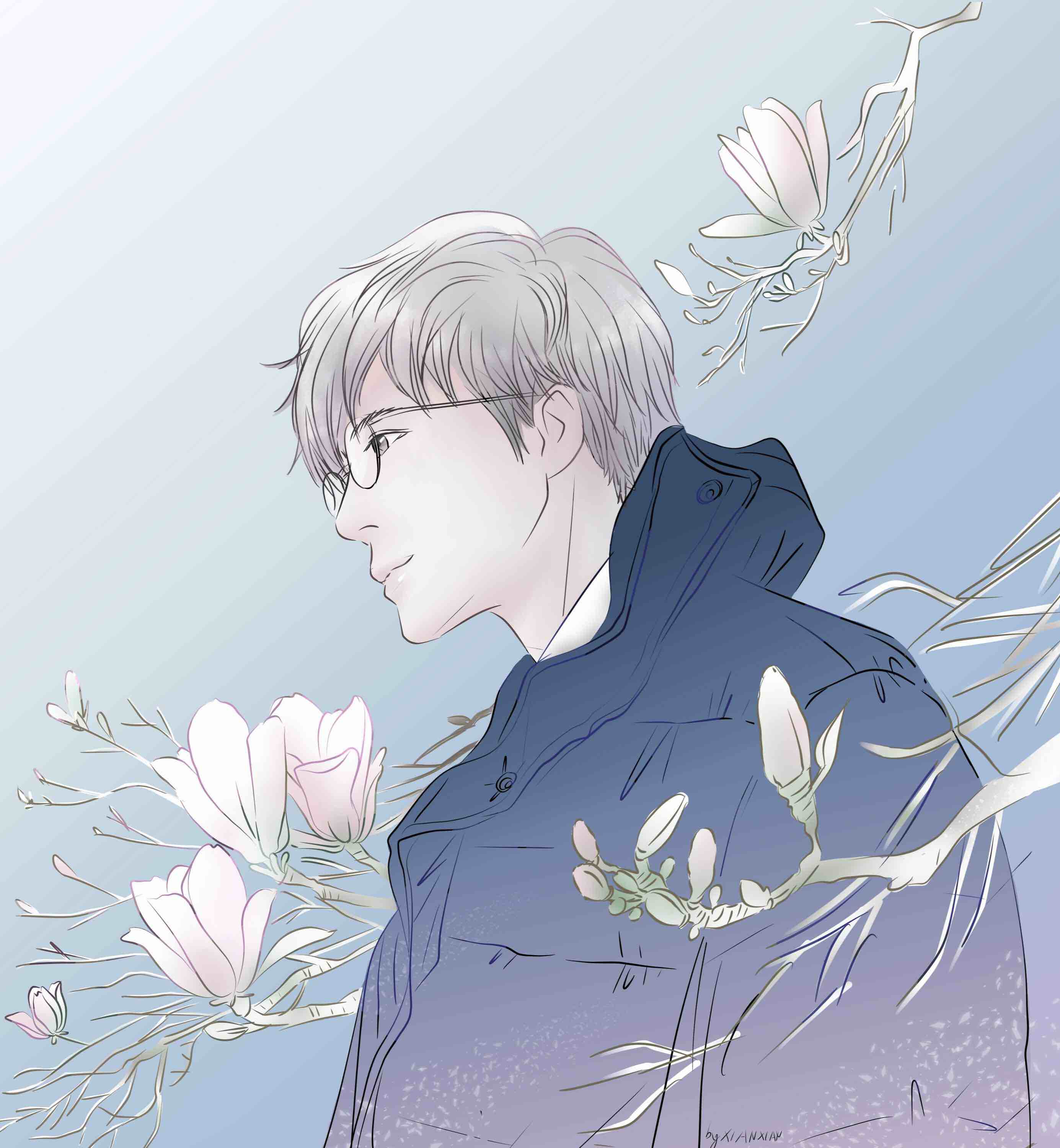 又见神仙饭绘 谦友手绘薛老师美图人比花"娇"