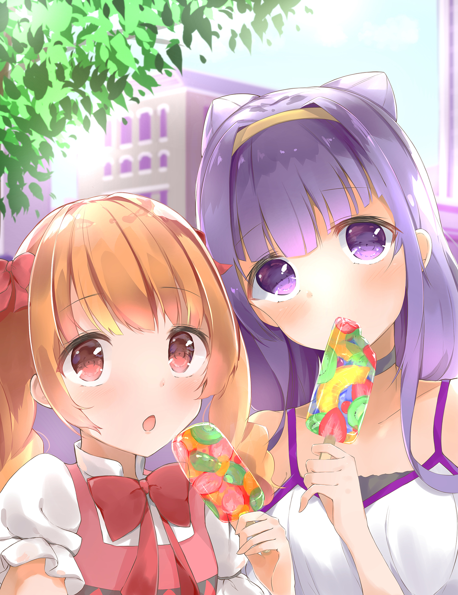 动漫姊妹美女图片赏析:花的世界不缺花的浪漫