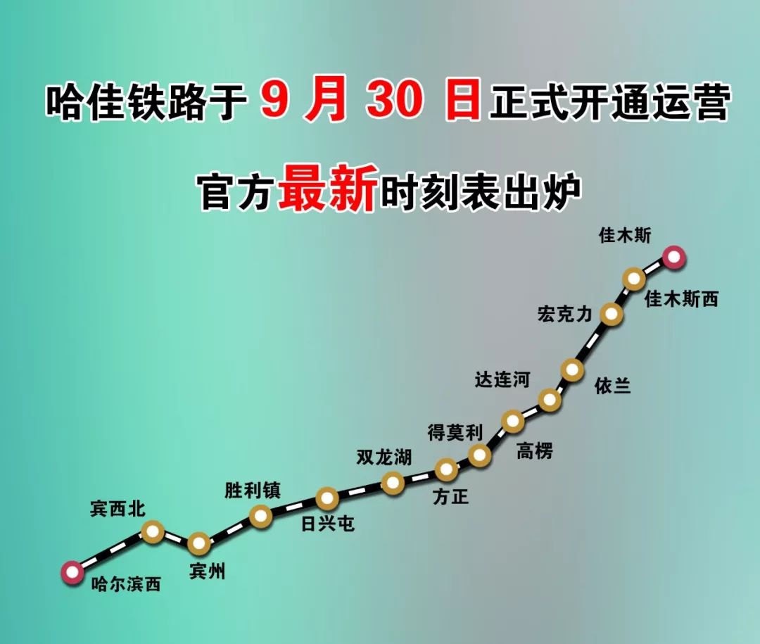 定了!哈佳铁路官方列车时刻表和票价新鲜出炉