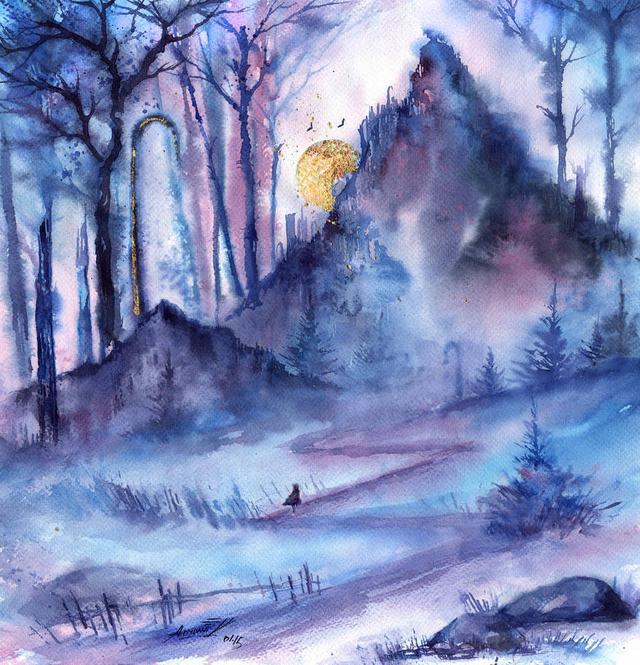 分享的艺术~乌克兰水彩风景艺术~五颜六色的意境创作水彩绘画