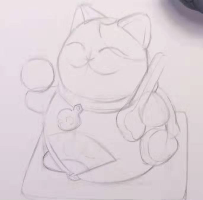彩铅教程|今天想画画吗?可爱的招财猫,来跟我一起画画吧