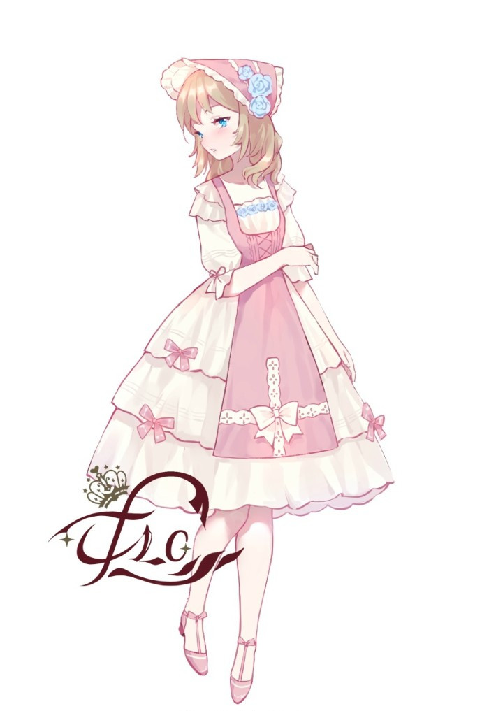 人物绘画"洛丽塔田园风"可爱美丽的女孩子,超漂亮的小裙子