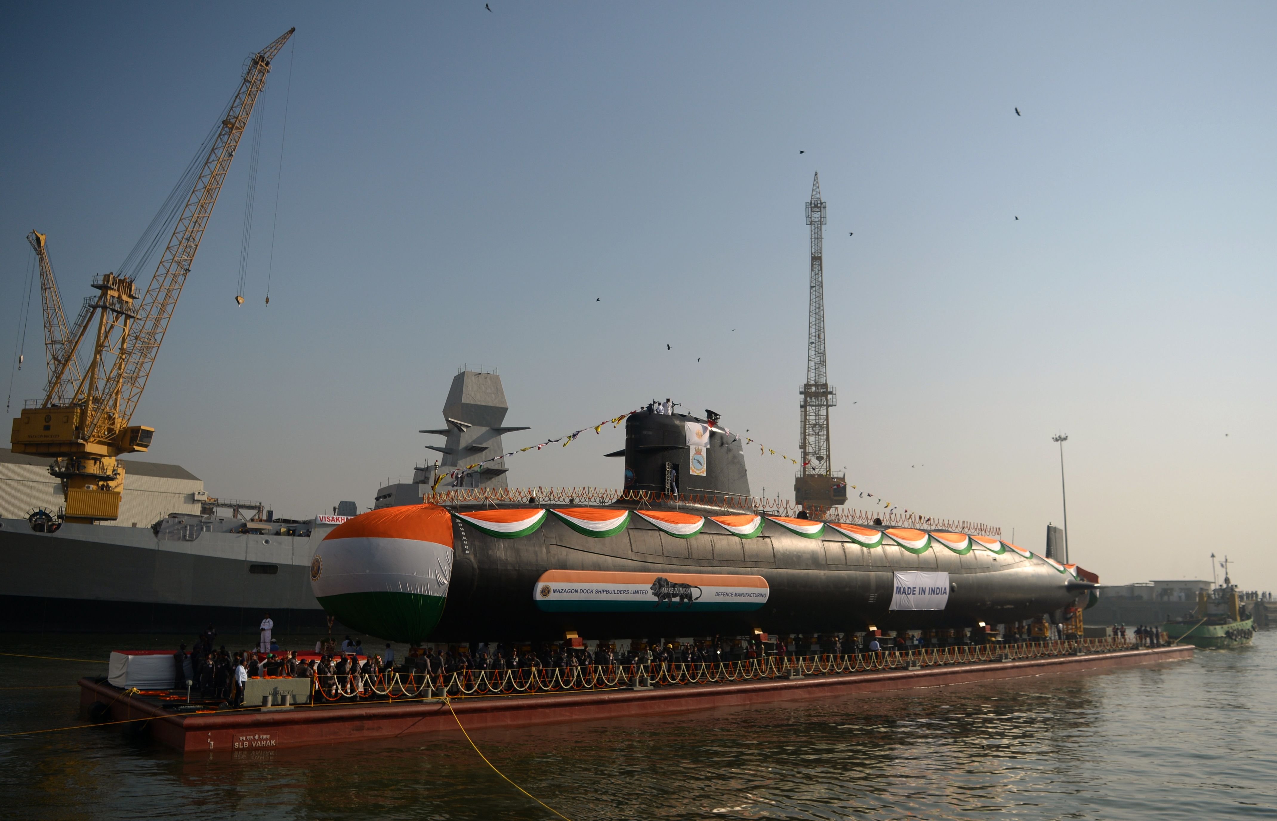 印度海军第三艘\鲉鱼\级潜艇下水