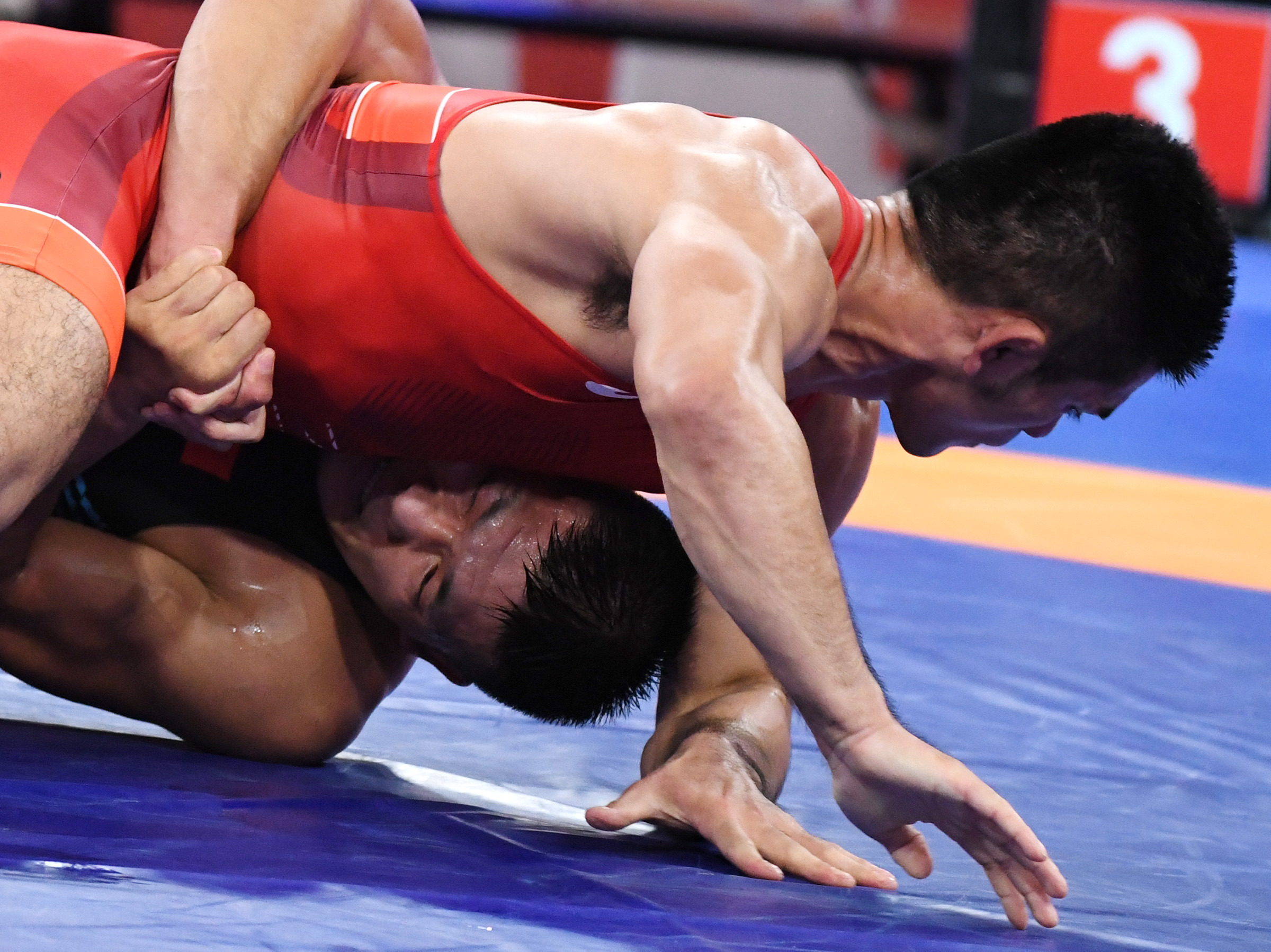 摔跤——中国选手彭飞无缘男子古典式87公斤级八强(1)